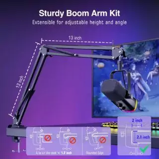 FIFINE Dynamic XLR USB Microphone: Ideal for educators, this RGB gaming mic enhances streaming, podcasting, and classroom audio setups seamlessly.