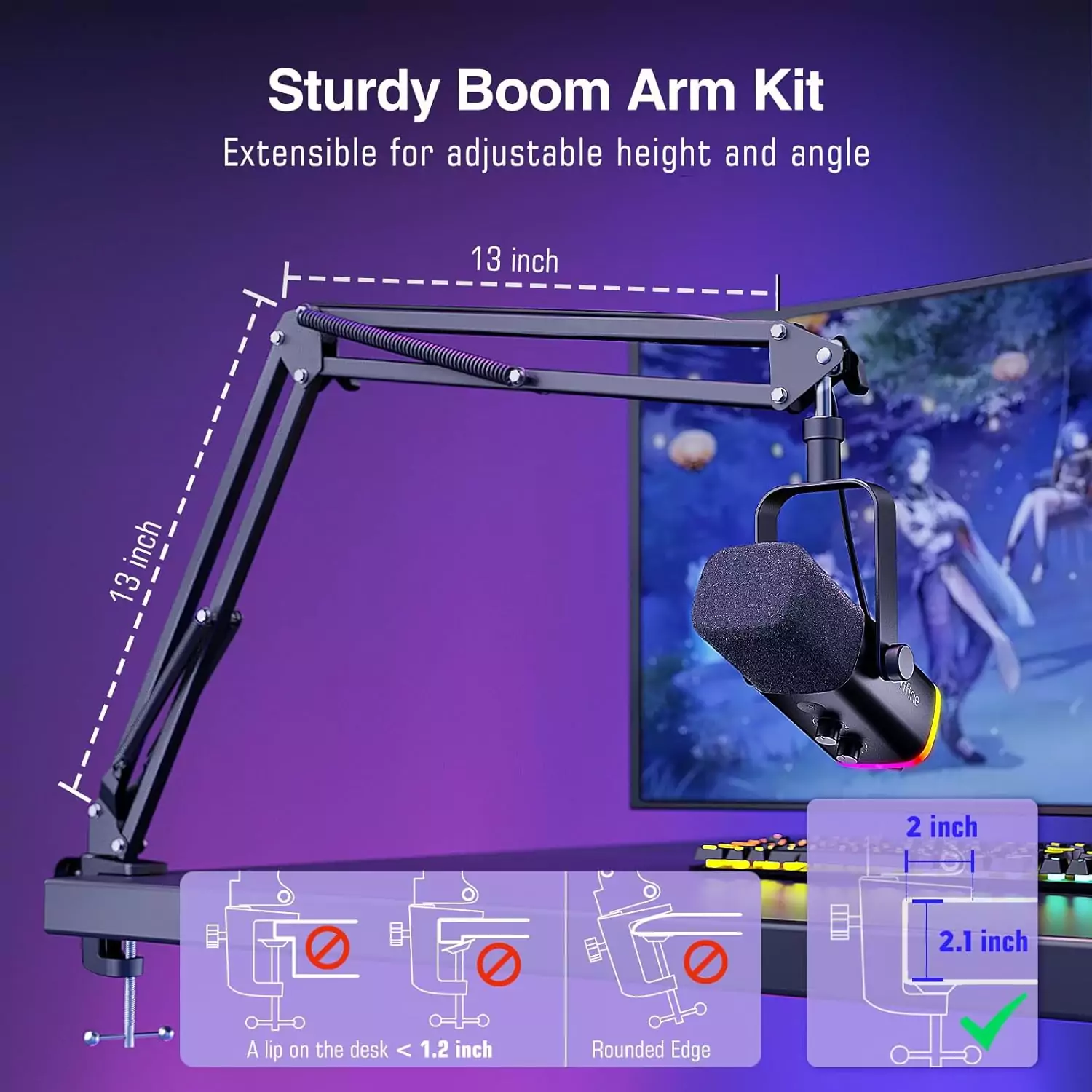 FIFINE Dynamic XLR USB Microphone: Ideal for educators, this RGB gaming mic enhances streaming, podcasting, and classroom audio setups seamlessly.