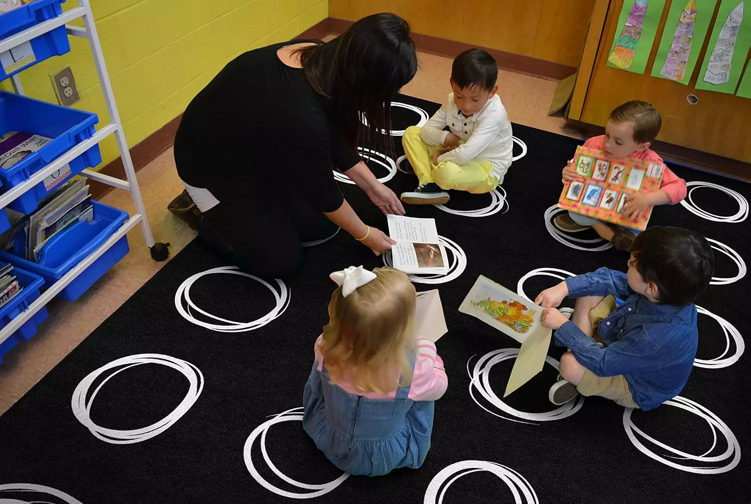 Colorful and Educational Classroom Rug for Kids: Enhance Learning Spaces with a Vibrant, Engaging Design Perfect for Educational Environments.