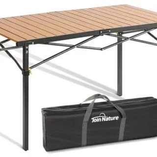 Portable Foldable Classroom Camp Table: Lightweight Aluminum Roll Design, Seats 4-6, Ideal for Outdoor Activities, Camping, and Picnics