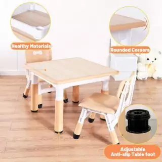 Adjustable Kids Table by Funlio: Perfect for Classrooms and Creative Play, Features 3 Height Levels for Ages 3-8. Ideal for Easy Setup and Versatility.