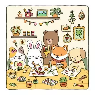 Experience Fuzzy Hygge with this charming animal coloring book, perfect for cozy art sessions and creative relaxation therapy.