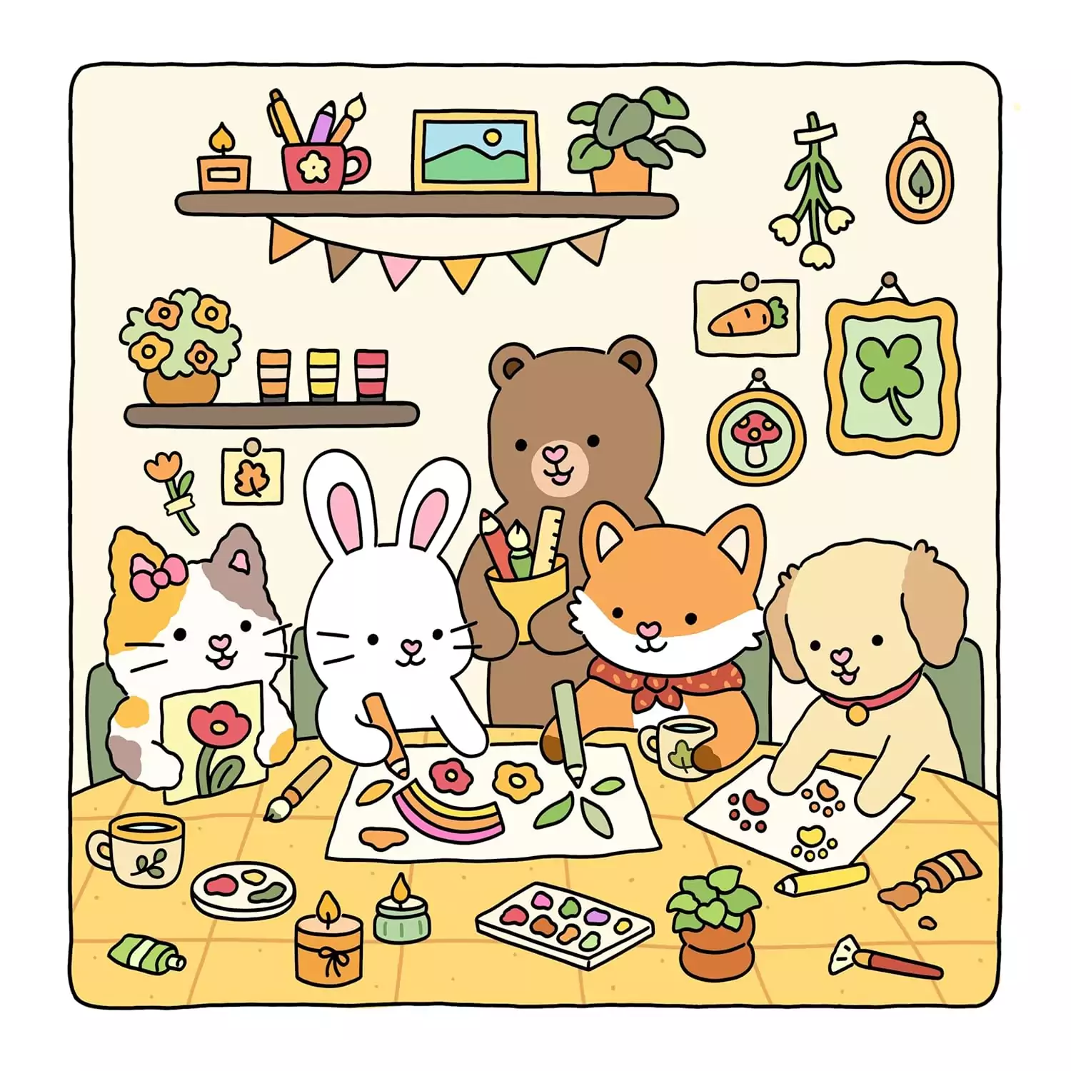 Experience Fuzzy Hygge with this charming animal coloring book, perfect for cozy art sessions and creative relaxation therapy.