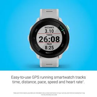 Garmin Forerunner 55 GPS Running Watch designed for educators edition features daily workouts and a long-lasting 2-week battery life.