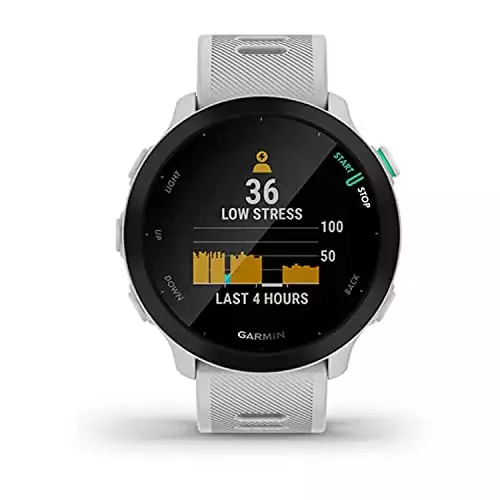 Garmin Forerunner 55 GPS Running Watch offers personalized daily workouts and a robust two-week battery life, ideal for fitness-focused educators.