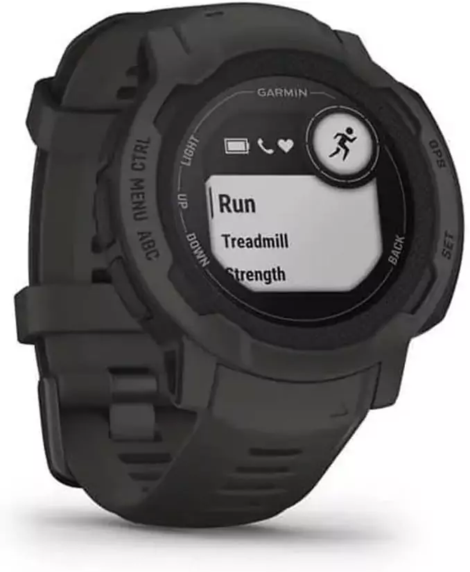 Garmin Instinct 2 GPS watch designed for rugged outdoor training, offering multi-GNSS support to enhance navigation and performance tracking.