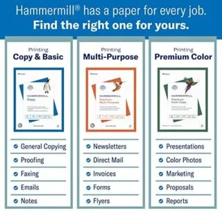 Hammermill 20lb Copy Paper 8.5x11 - 2500 Sheets of Bright 92 for Educators: High-quality, reliable printing for classrooms and educational settings.