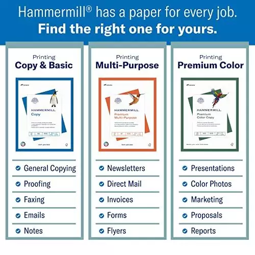 Hammermill 20lb Copy Paper 8.5x11 - 2500 Sheets of Bright 92 for Educators: High-quality, reliable printing for classrooms and educational settings.