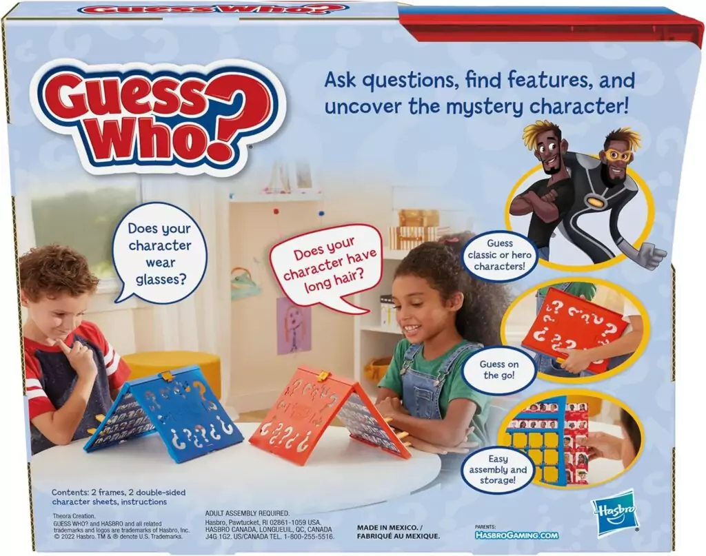 Hasbro Gaming Guess Who Game: Classic children's educational board game featuring a double-sided board for fun and interactive learning play.