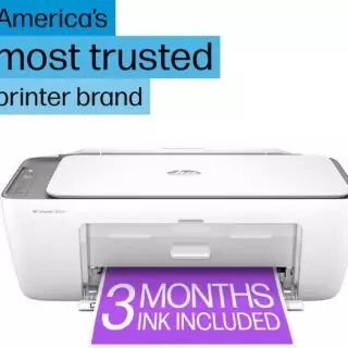 HP DeskJet 2855e Wireless Printer for Educators with Scanner, Copier, Simple Setup, and Free Ink Offer for Enhanced Classroom Productivity