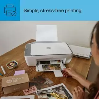 HP DeskJet 2855e Wireless Printer for Educators featuring Scanner and Copier functions; includes a Free Ink Promotion to enhance educational productivity.