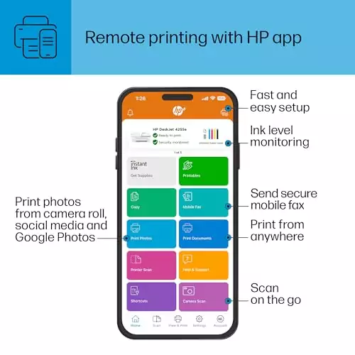 HP DeskJet 4255e Wireless Inkjet Printer with Exclusive Ink Offer for Educators. Ideal for Classroom Printing, Enhanced Connectivity, and Efficiency.