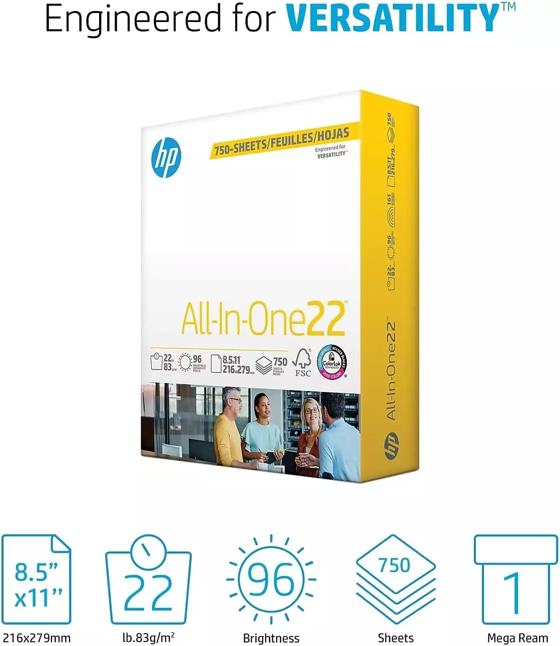 HP Mega Ream Printer Paper offers 750 sheets of 22lb ultra-bright 96 paper, ideal for efficient classroom printing and vibrant results.