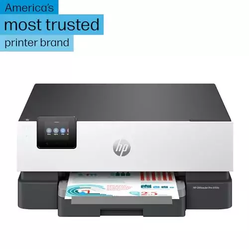 HP OfficeJet Pro 9110B: Efficient wireless color printer with duplex printing, ideal for classroom settings and enhancing educational productivity.
