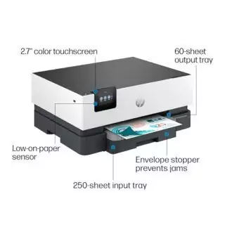 HP OfficeJet Pro 9110b Inkjet: Ideal wireless color printer for educators, featuring duplex printing for efficient classroom use.