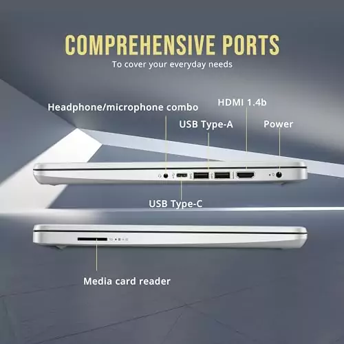 HP Stream 14-Inch HD Laptop for Educators: Intel Celeron N4120, 16GB RAM, 288GB Storage, Ideal for Classroom Learning and Education Needs