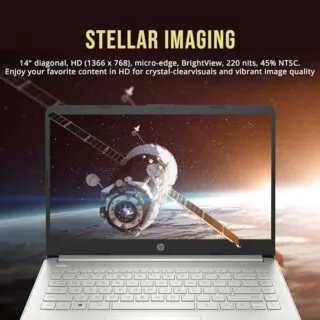 HP Stream 14" HD Laptop with Intel Celeron N4120, 16GB RAM, and 288GB storage, perfect for classroom use and educators seeking reliable technology.