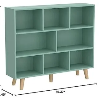 Compact 3-Tier Wooden Bookcase: 8-Cube Storage for Classroom Display and Organized Learning. Ideal for Books, Supplies, and Educational Materials.