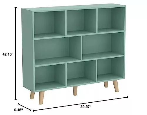 Compact 3-Tier Wooden Bookcase: 8-Cube Storage for Classroom Display and Organized Learning. Ideal for Books, Supplies, and Educational Materials.