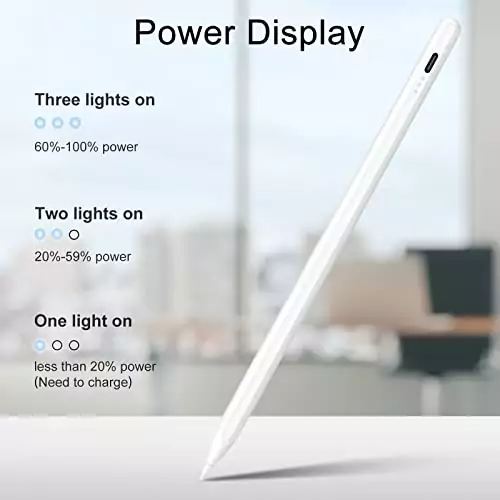 Efficient stylus pen featuring palm rejection and fast charging, ideal for educators to enhance teaching in classroom environments.