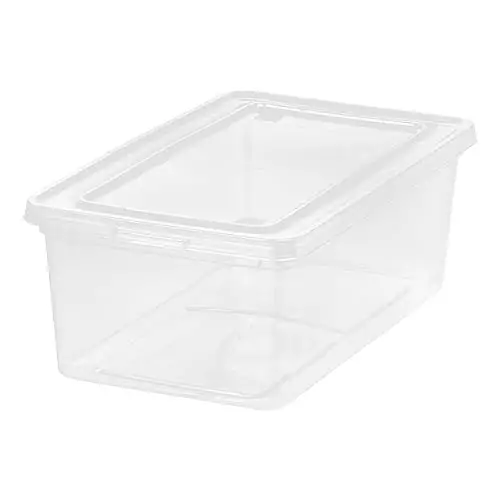 Efficient Classroom Storage: BPA-Free 6Qt Stackable Organizer with Secure Lid for Optimal Space Management and Organization