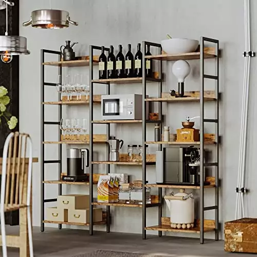 Ironck's Triple Wide 5-Tier Industrial Bookshelf offers efficient classroom storage with ample space, a robust design, and durable materials.
