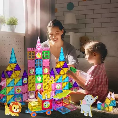 Enhance creativity and STEM skills with magnetic building tiles for 3D construction and educational play, perfect for kids' imaginative learning.