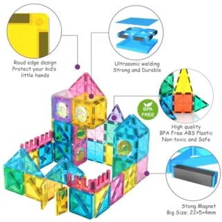 Enhance STEM learning with magnetic building tiles designed for creative 3D construction. Ideal for educational play and skill development in children.