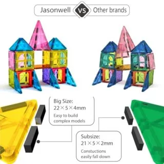 Enhance STEM skills with Jasonwell's 3D Magnetic Building Tiles, perfect for interactive science learning and creative play for children.