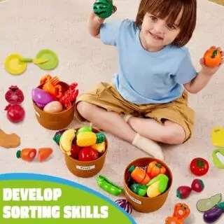 Vibrant Toddler Play Food Set Encourages Imaginative Role Play and Enhances Preschoolers' Learning Experience. Perfect for Developing Creativity.