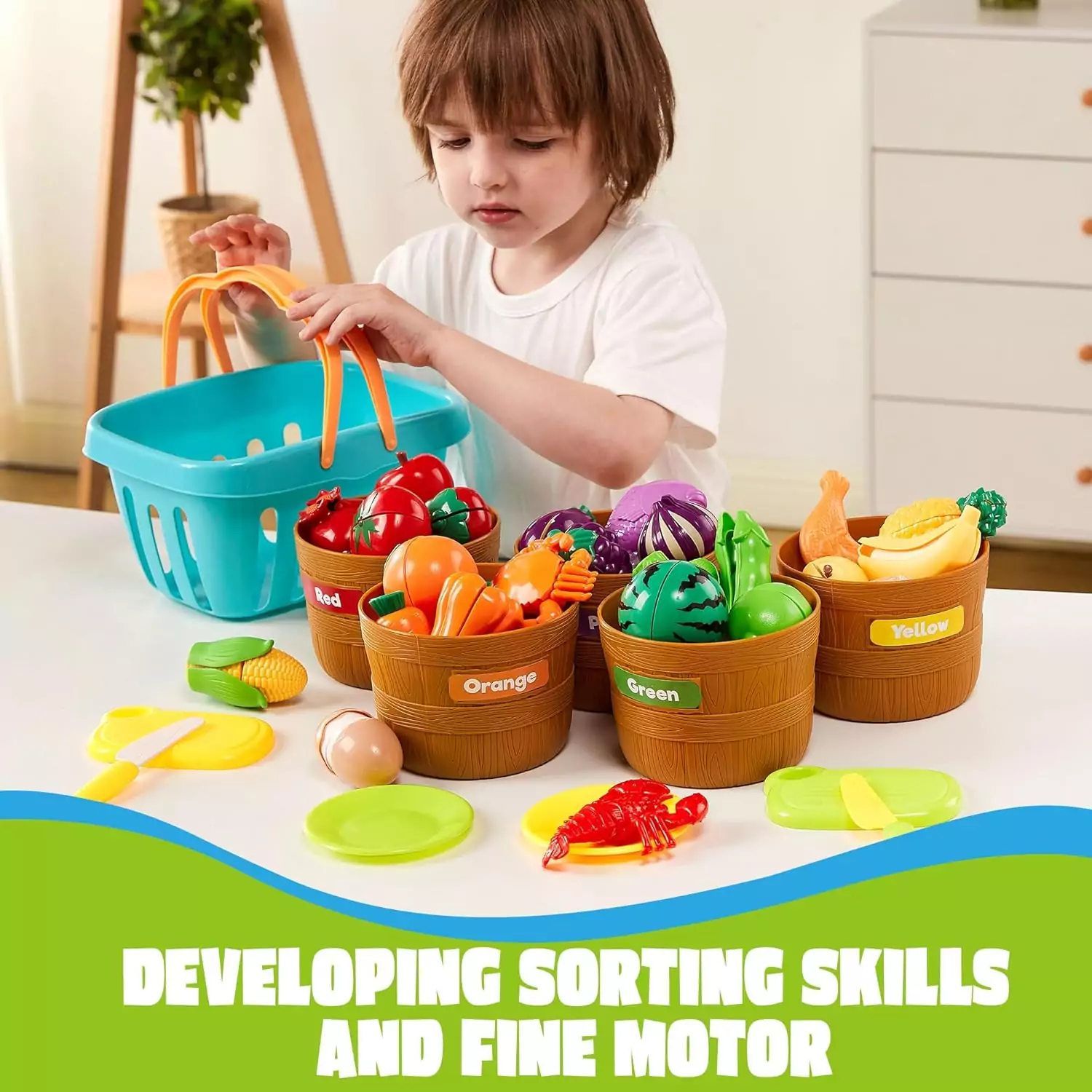 Enhance preschool learning with the Joyin Toddler Play Food Set, featuring creative role-play kitchen toys that inspire imagination and skill development.