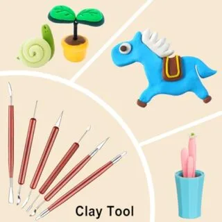 Pottery Tools Set for Kids: Enhance creativity with this 28-piece polymer clay kit, ideal for children's educational and artistic development.