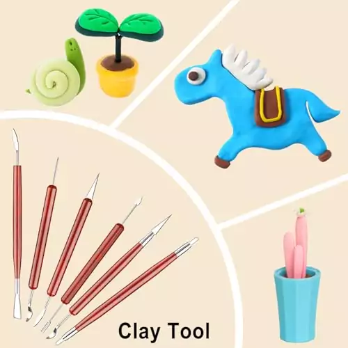 Pottery Tools Set for Kids: Enhance creativity with this 28-piece polymer clay kit, ideal for children's educational and artistic development.