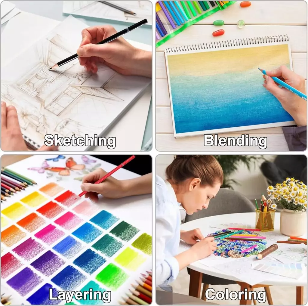 Kalour 72-Color Soft Core Colored Pencil Set: Ideal for Adult Coloring and Creative Drawing, Offering Vibrant Colors for Artistic Expression.