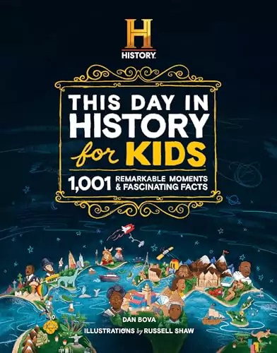 Colorful illustration of engaging historical events and fascinating facts designed for young learners and educators, promoting a fun learning experience.