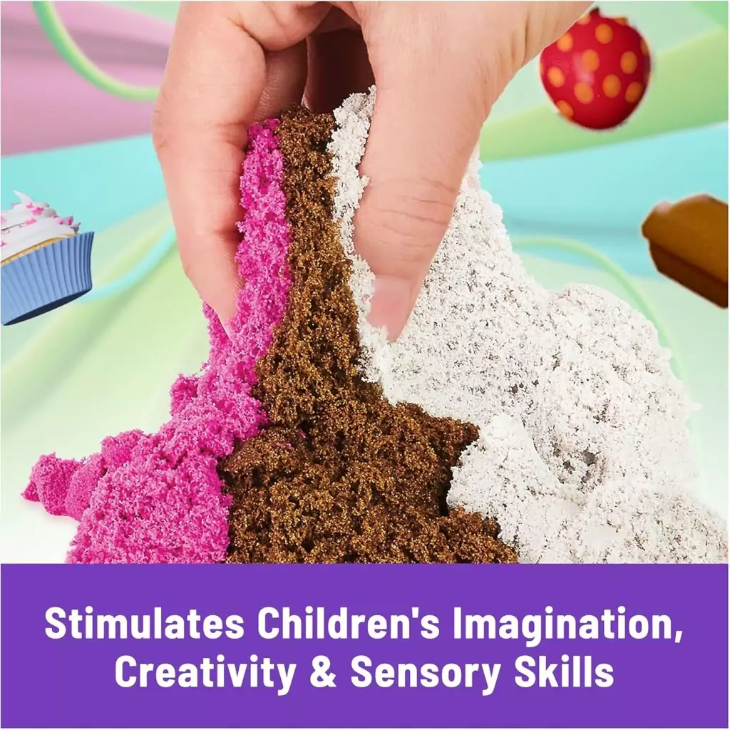 Kinetic Sand Scents Ice Cream Treats Set offers a fun, educational play experience for kids with naturally scented play sand, ideal for creative learning.