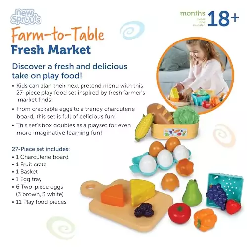 Farm-to-Table Play Food Set: Enhance Early Learning with this 27-piece set, perfect for interactive classroom activities and hands-on education.