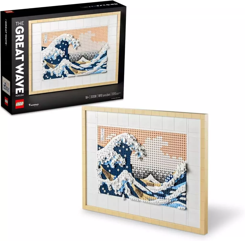 LEGO Art Hokusai 3D Ocean Wall Kit: Enhance STEM classroom design with this creative ocean-themed building set, ideal for artistic learning.