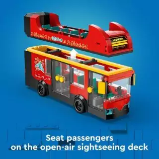Lego City Red Double Decker Bus Set - Ideal educational building toy for creative play, perfect for enhancing skills in 7-year-olds.