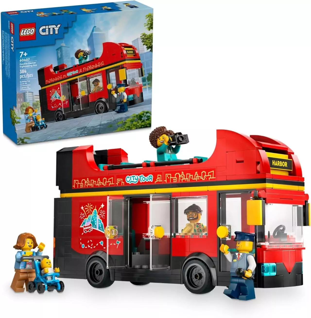 Lego City Red Double Decker Bus Set: Engaging Building Toy for 7-Year-Olds, Encourages Creativity and Offers a Unique Playtime Experience