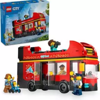 Lego City Red Double Decker Bus Set: Engaging Building Toy for 7-Year-Olds, Encourages Creativity and Offers a Unique Playtime Experience