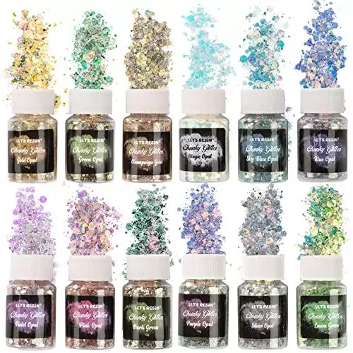 Opal Chunky Iridescent Craft Glitter: Perfect for Enhancing Tumblers and Slime Projects with Sparkling Effects and Vibrant Color Outcomes.