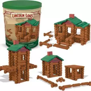 Lincoln Logs 111-Piece Classic Wood Building Toy: Celebrating 100 Years of Creative Play for Kids Ages 3 and Up.