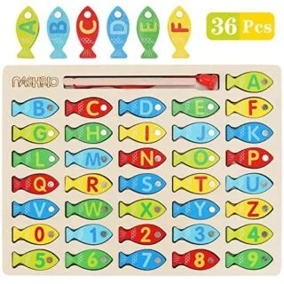 Magnetic Fishing Game: Enhance toddlers' learning with this educational toy that teaches the alphabet and counting; perfect for preschool development.