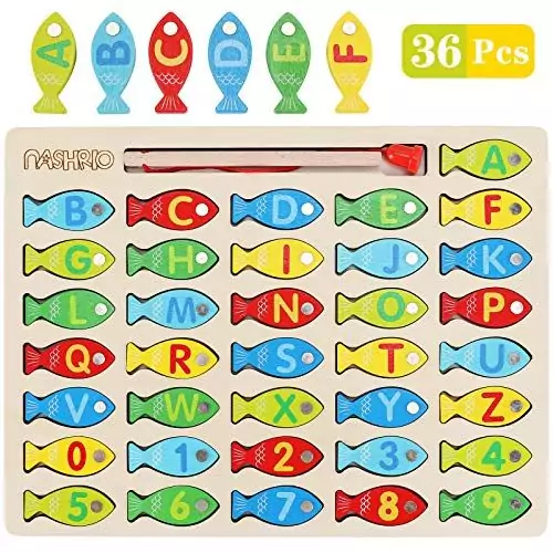 Magnetic Fishing Game: Enhance toddlers' learning with this educational toy that teaches the alphabet and counting; perfect for preschool development.