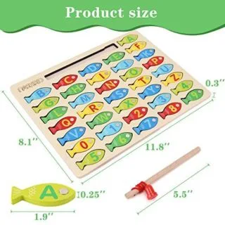 Magnetic fishing game for toddlers: an educational toy promoting alphabet recognition and counting skills for preschool learning fun.