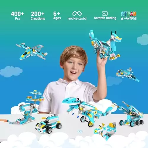 Explore STEM learning with the Makerzoid Coding Robot Kit. Perfectly designed for kids and educators, this 200-in-1 set enhances coding skills.