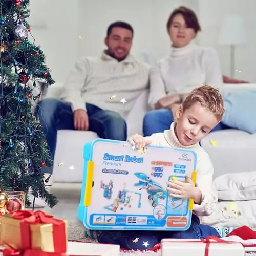 Enhance learning with the Makerzoid Coding Robot Kit for Kids, featuring 200-in-1 STEM educational toys and remote control for fun exploration.