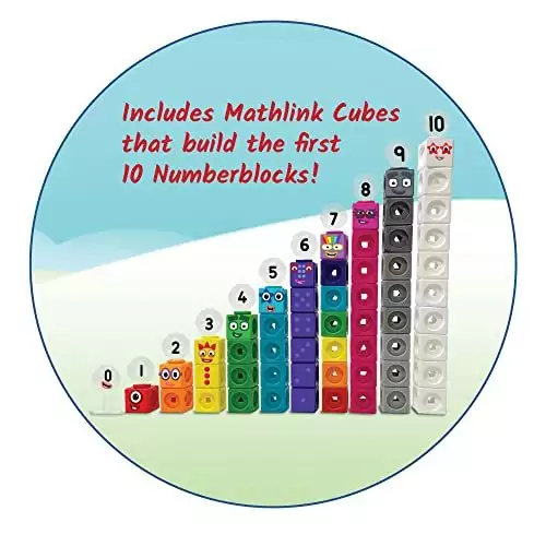 Engage preschoolers with Mathlink Cubes, ideal for interactive math activities. Colorful cubes aid in counting and learning number blocks from 1 to 10.