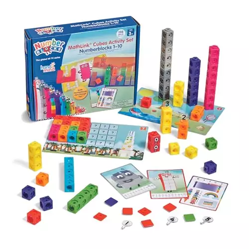 Mathlink Cubes Numberblocks Set 1-10: Interactive Educational Toy for Preschoolers Promoting Engaging Math Activities and Counting Skills Development